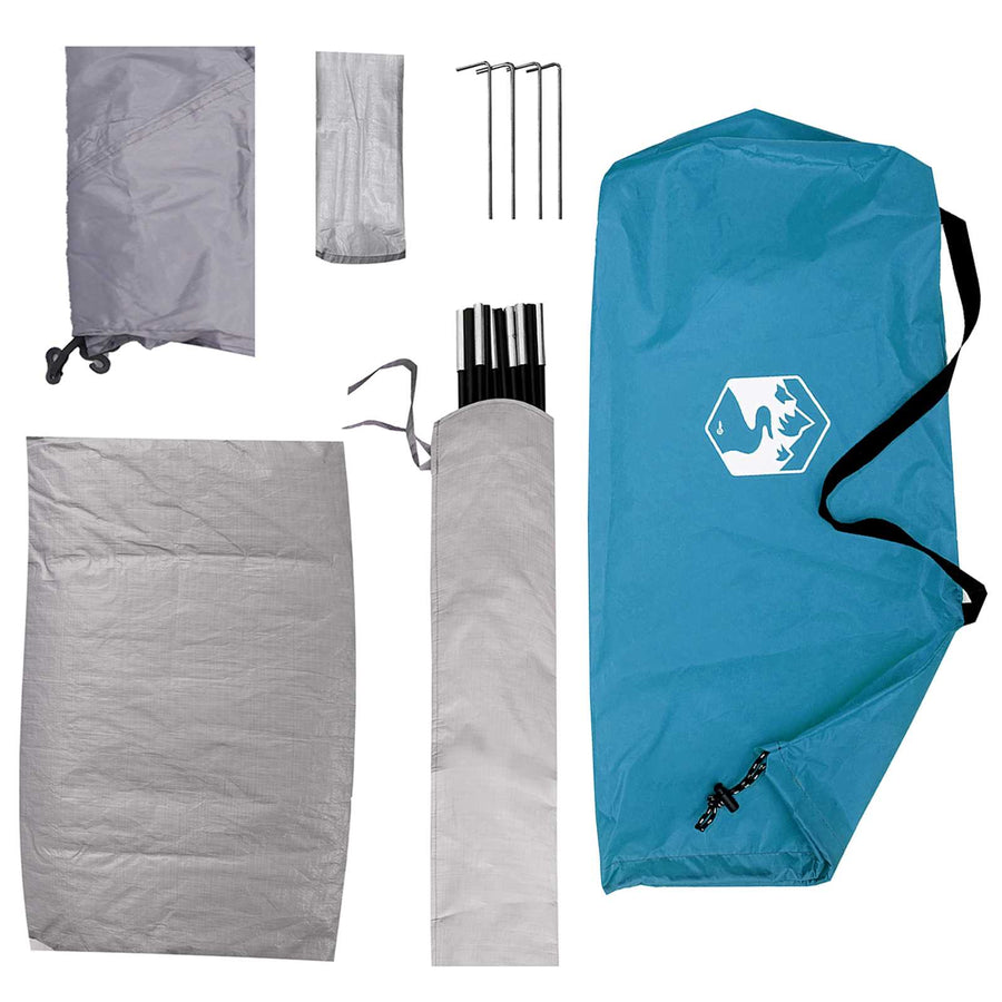 Kamperen tent met dak met luchtopening Blauw 190 x 140 x 105 cm