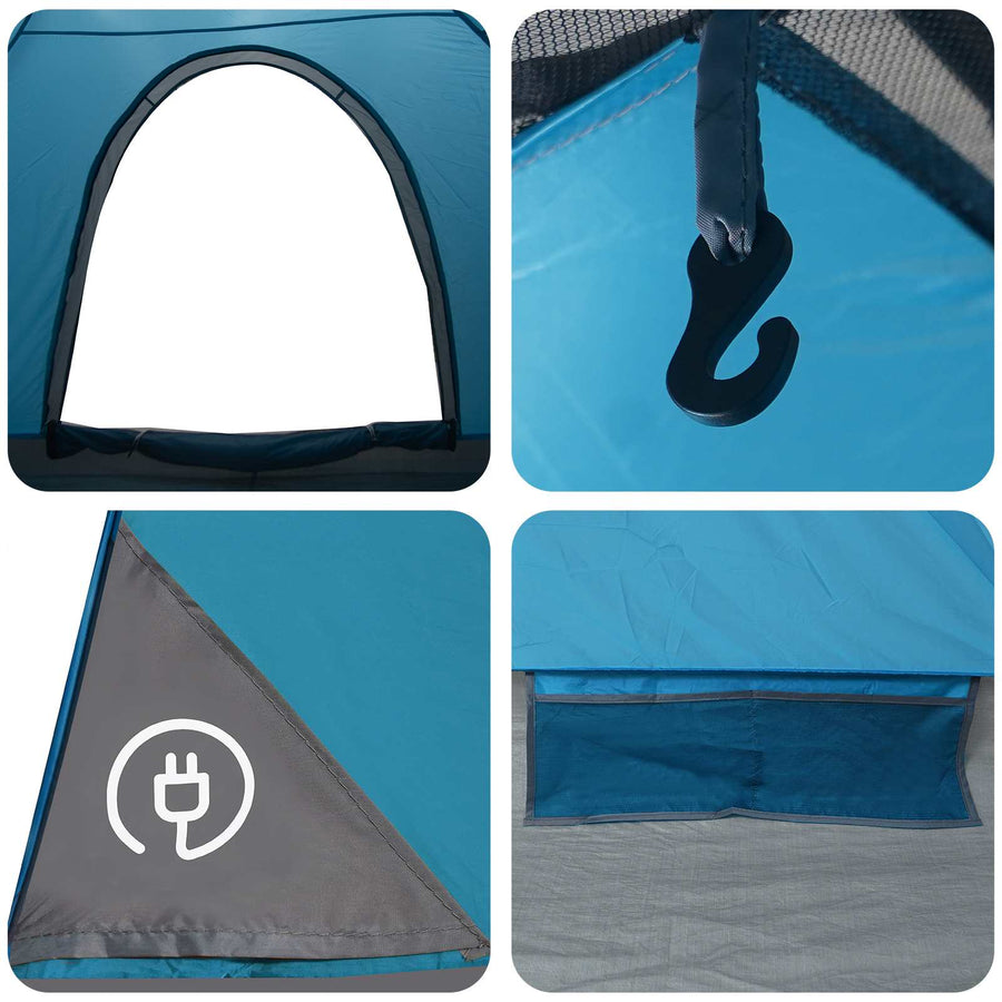 Kamperen tent met dak met luchtopening Blauw 190 x 140 x 105 cm
