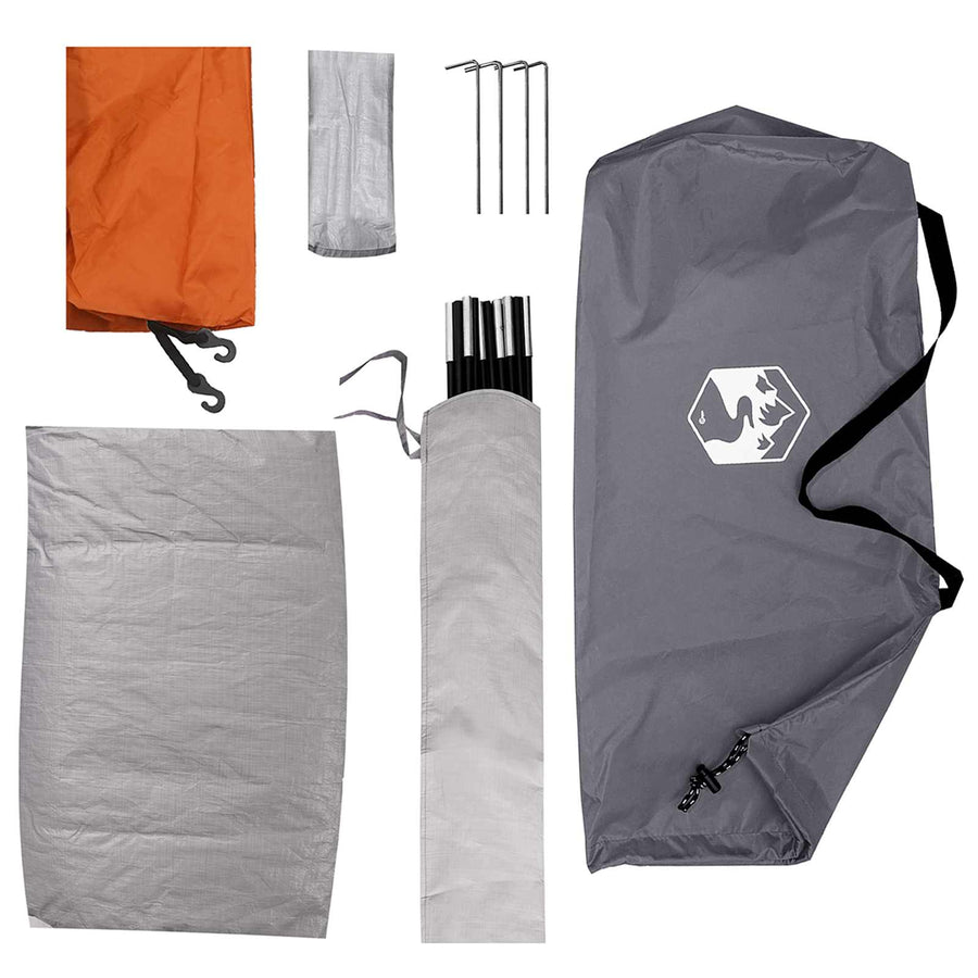 Kamperen tent met dak Grijs en Oranje 190 x 140 x 105 cm