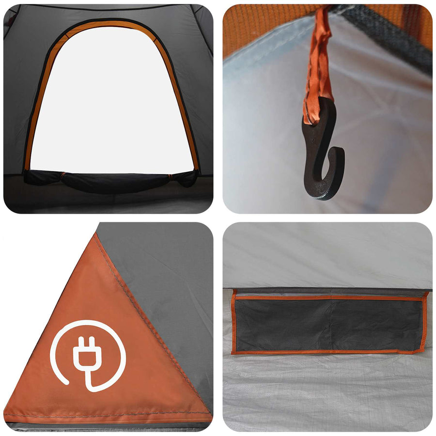 Kamperen tent met dak Grijs en Oranje 190 x 140 x 105 cm