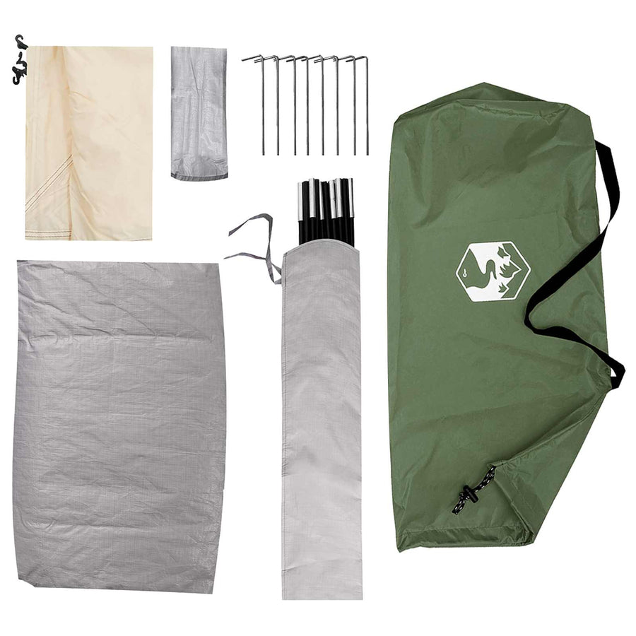 Kamperen tent met dak met luchtopening Groen 275 x 215 x 125 cm