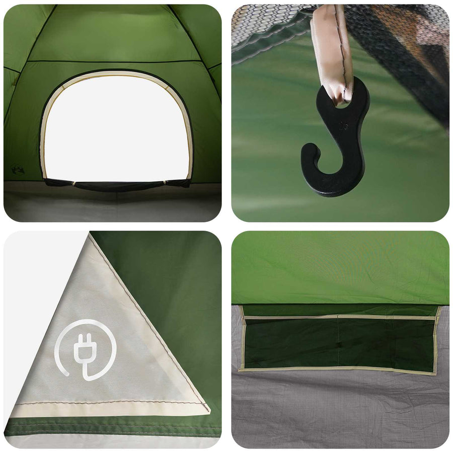 Kamperen tent met dak met luchtopening Groen 275 x 215 x 125 cm