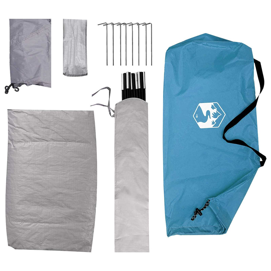 Kamperen tent met dak met luchtopening Blauw 275 x 215 x 125 cm