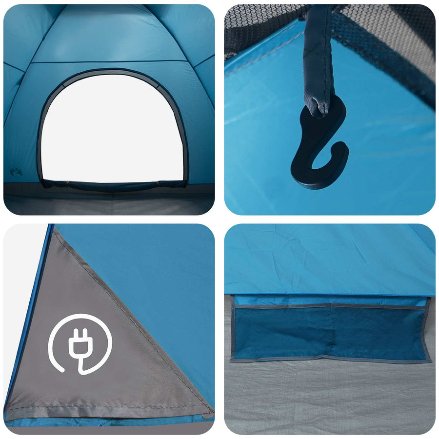 Kamperen tent met dak met luchtopening Blauw 275 x 215 x 125 cm