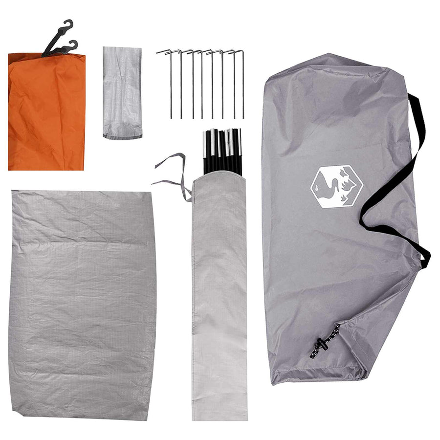 Kamperen tent met dak Grijs en Oranje 275 x 215 x 125 cm