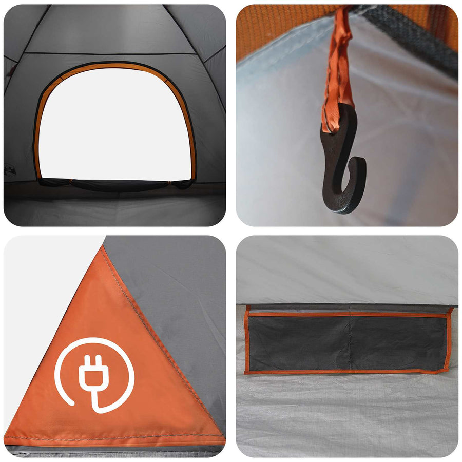 Kamperen tent met dak Grijs en Oranje 275 x 215 x 125 cm