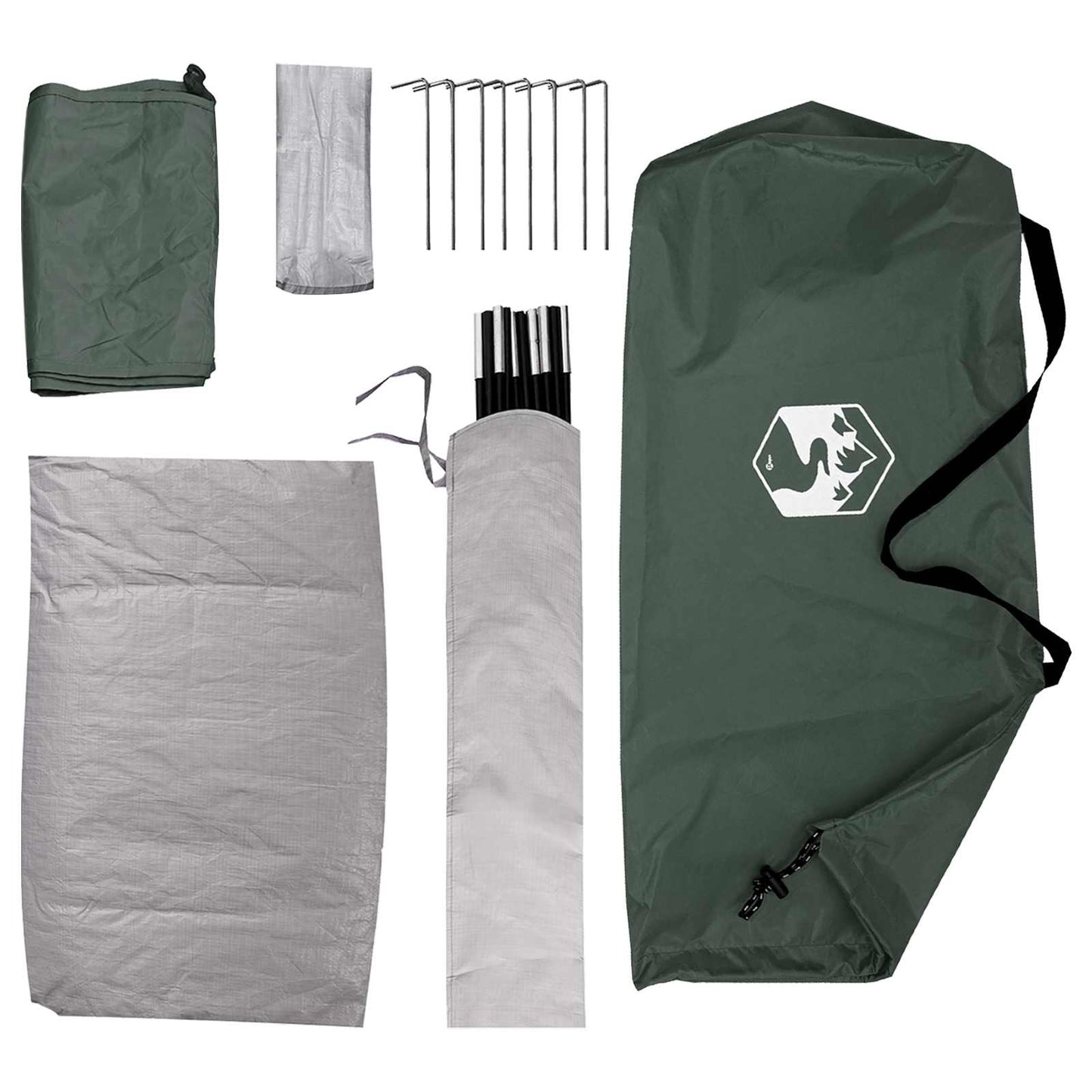 Kamperen tent met dak Legergroen 275 x 215 x 125 cm
