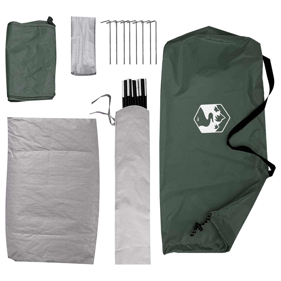 Kamperen tent met dak Legergroen 275 x 215 x 125 cm