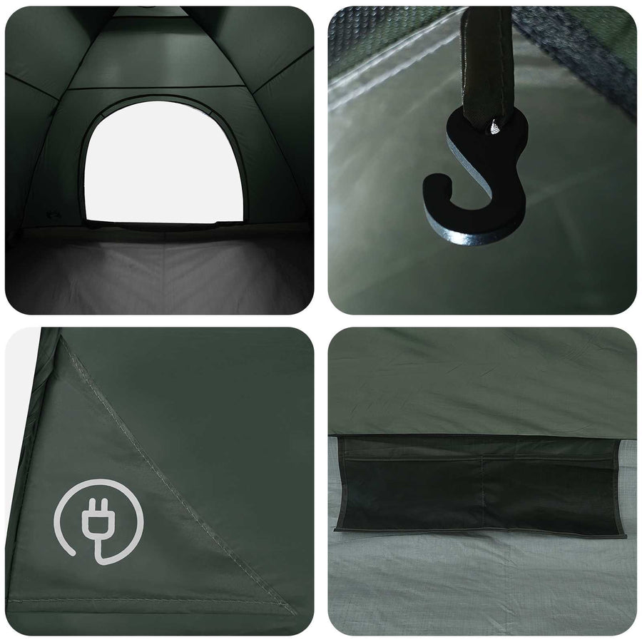 Kamperen tent met dak Legergroen 275 x 215 x 125 cm