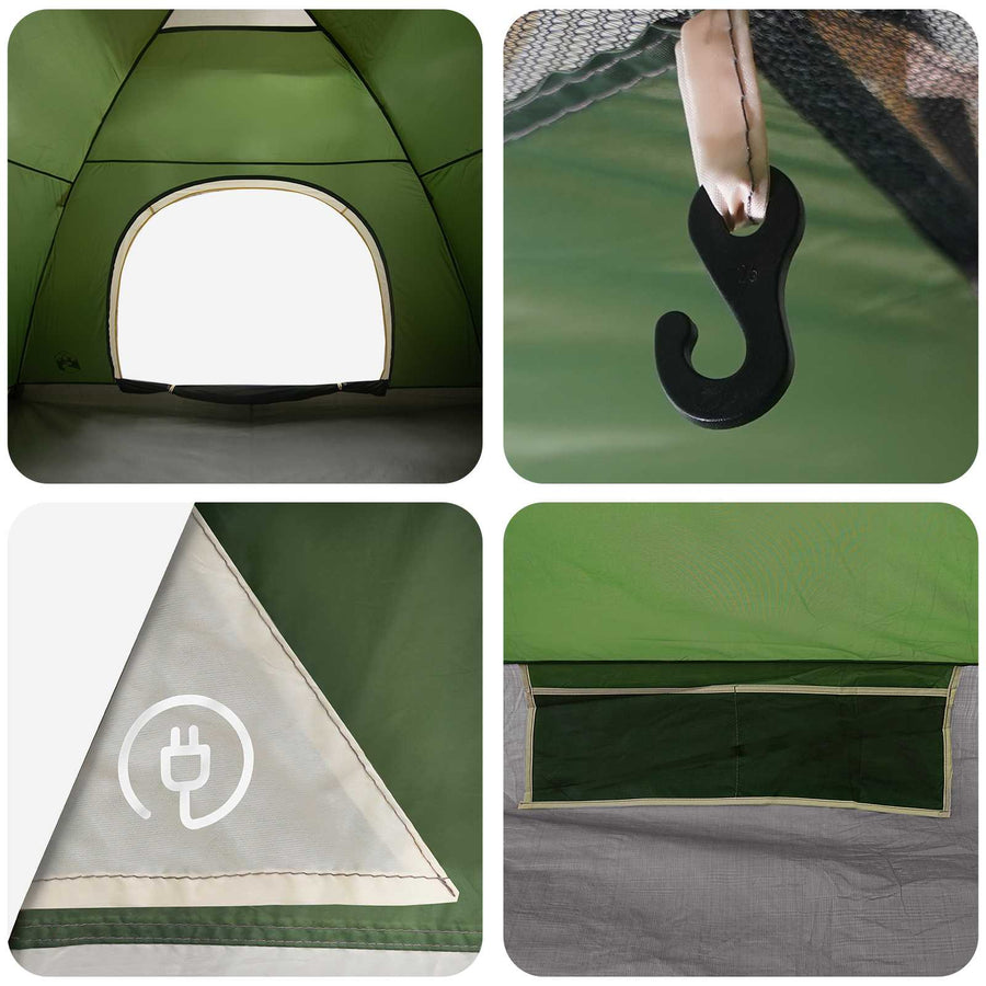 Kamperen tent met dak met luchtopening Groen 335 x 275 x 180 cm