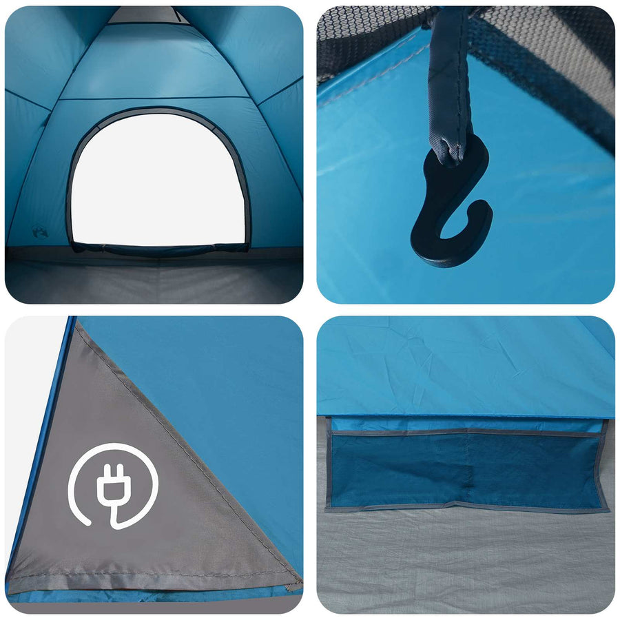 Kamperen tent met dak met luchtopening Blauw 335 x 275 x 180 cm