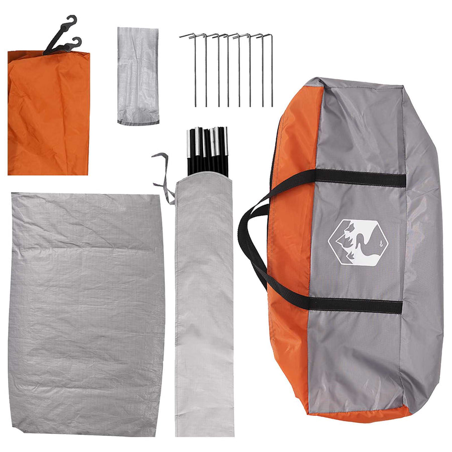 Kamperen tent met dak Grijs en Oranje 335 x 275 x 180 cm