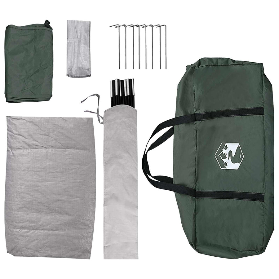 Kamperen tent met dak Legergroen 335 x 275 x 180 cm