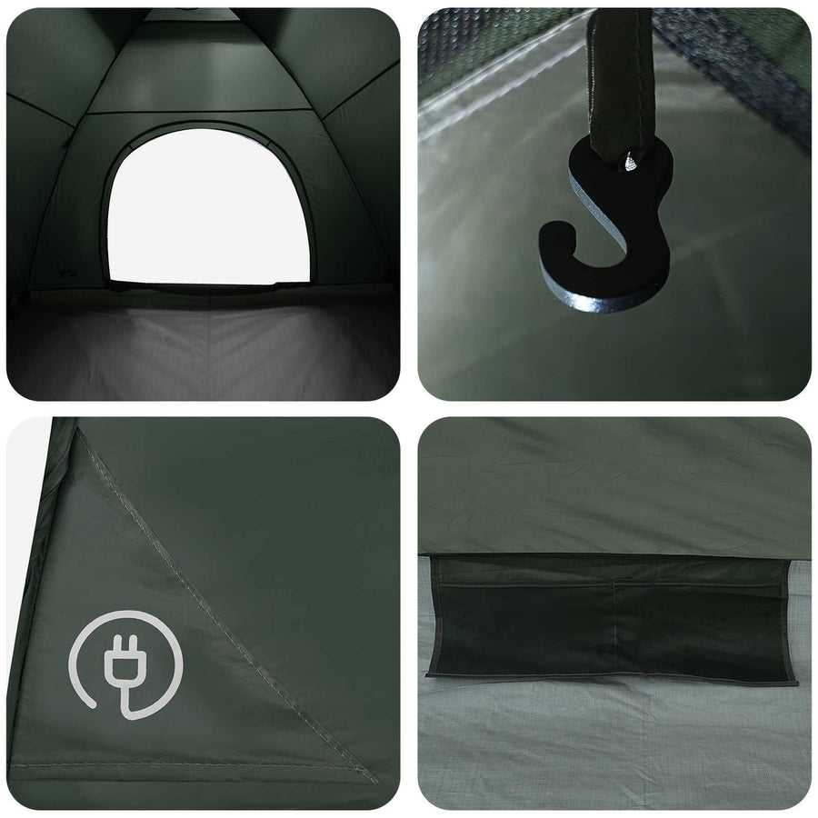 Kamperen tent met dak Legergroen 335 x 275 x 180 cm