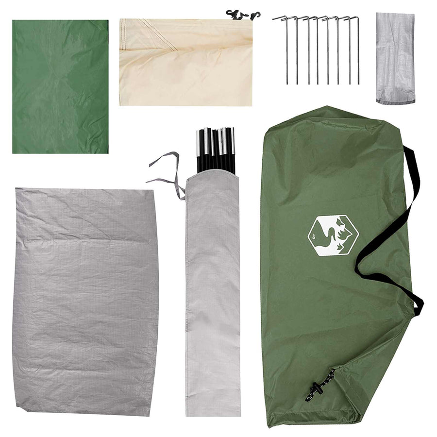 Kamperen tent met dak Groen 2-persoons Polyester en staal
