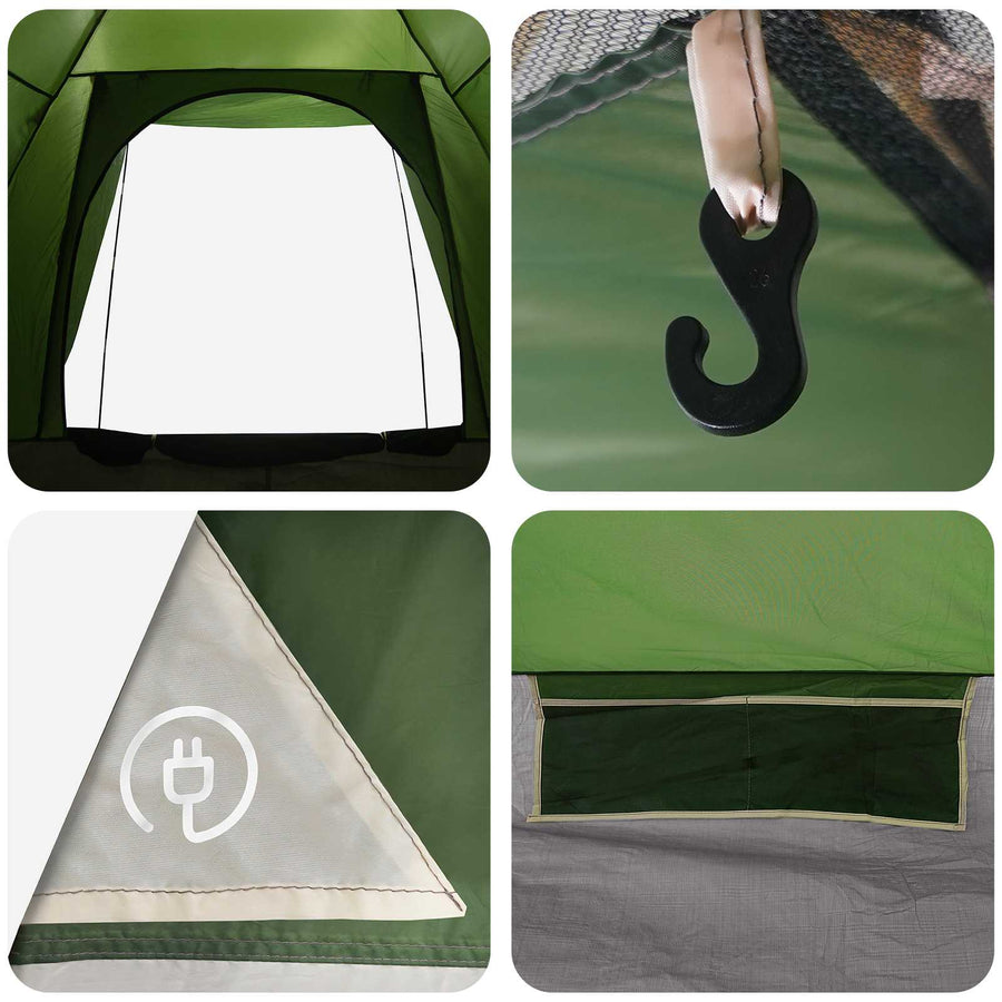 Kamperen tent met dak Groen 2-persoons Polyester en staal