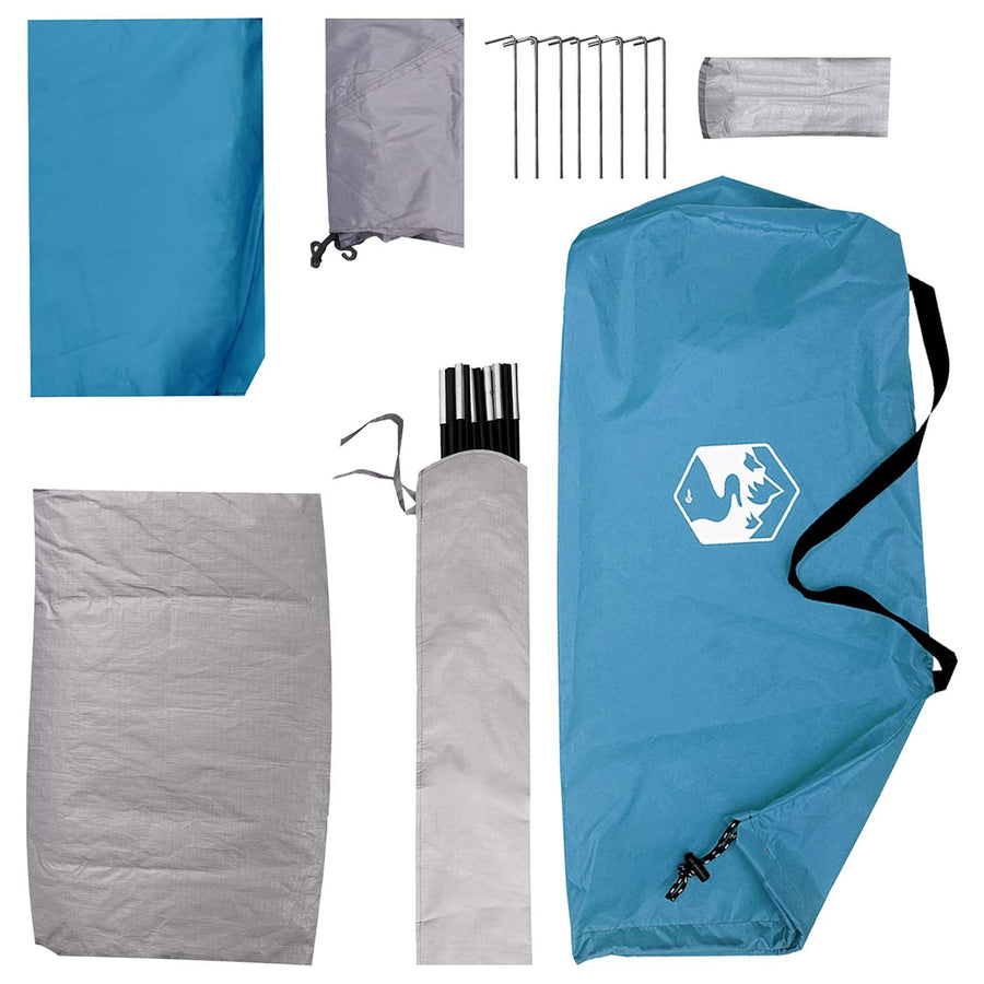 Kamperen tent met dak Blauw 2-persoons Polyester en staal