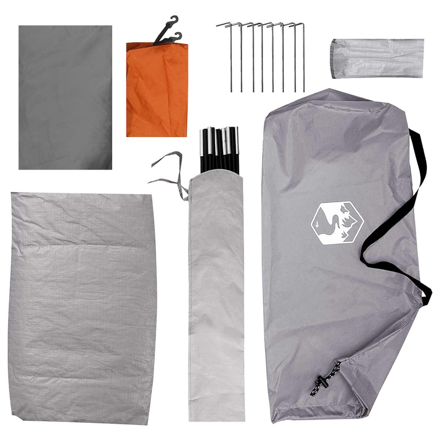 Kamperen tent Grijs en Oranje 2-persoons Polyester en staal