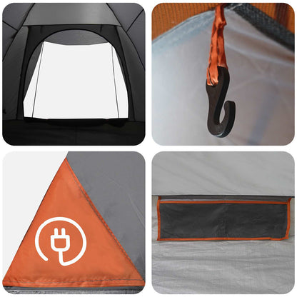 Kamperen tent Grijs en Oranje 2-persoons Polyester en staal