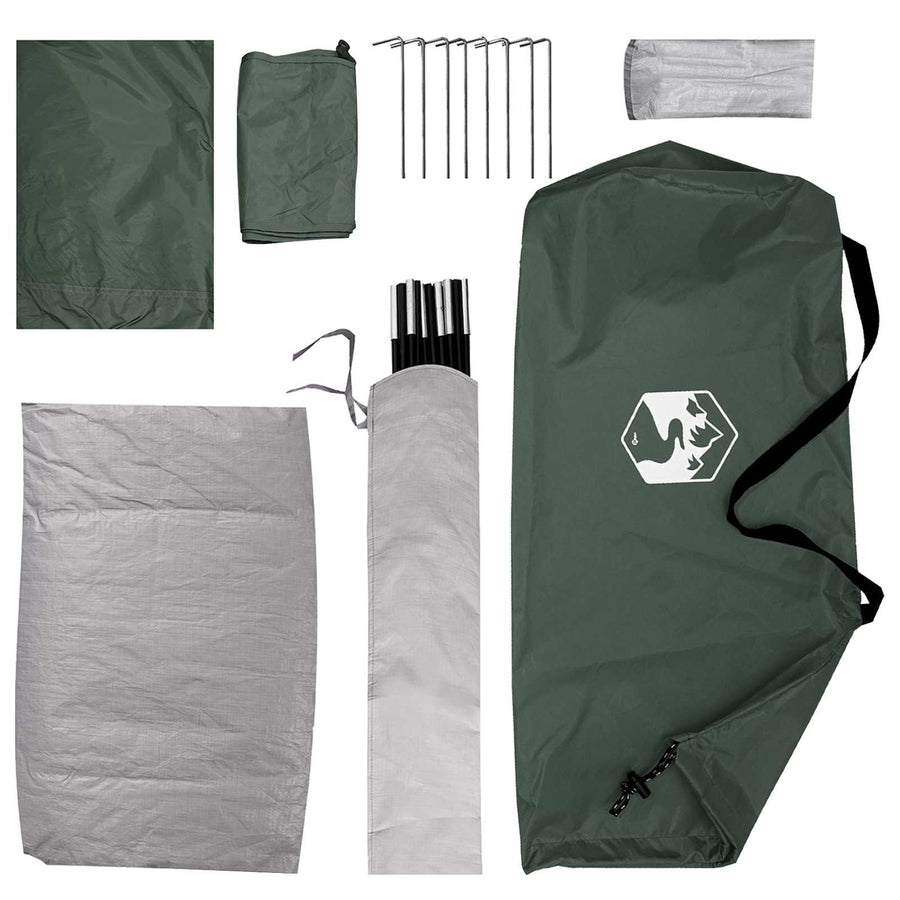Kamperen tent Legergroen 190 x 140 x 105 cm Polyester en staal