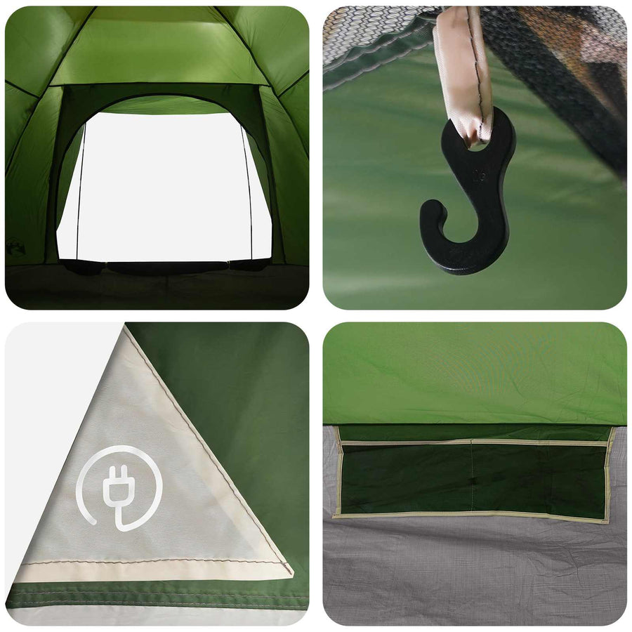 Kamperen tent met dak Groen 4-persoons Polyester en staal