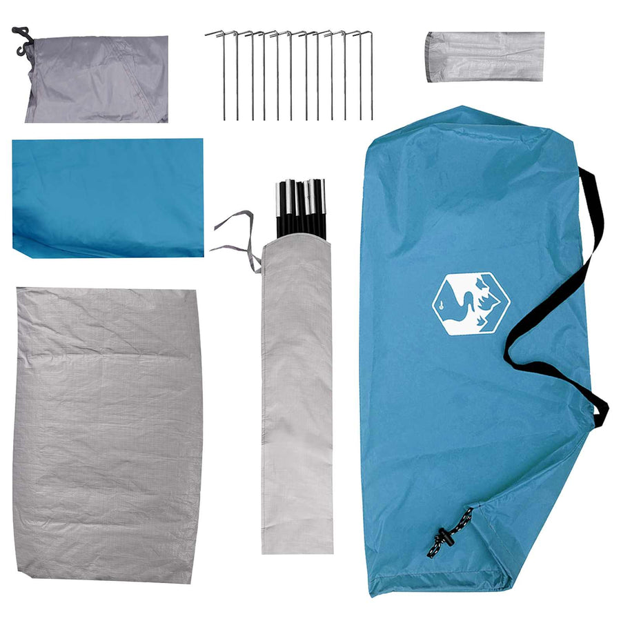 Kamperen tent met dak Blauw 4-persoons Polyester en staal
