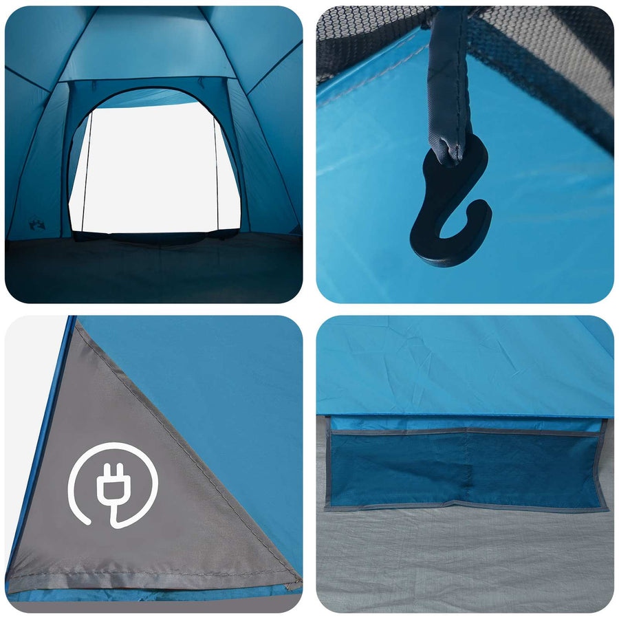 Kamperen tent met dak Blauw 4-persoons Polyester en staal
