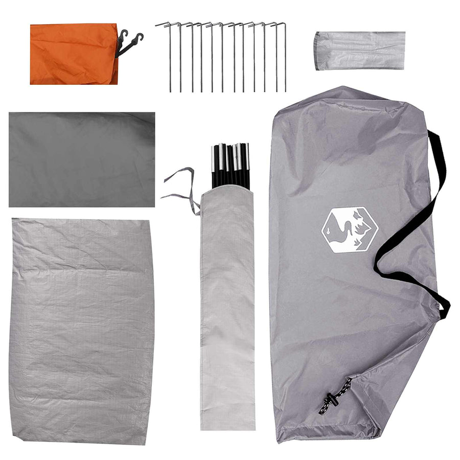 Kamperen tent Grijs en Oranje 4-persoons Polyester en staal