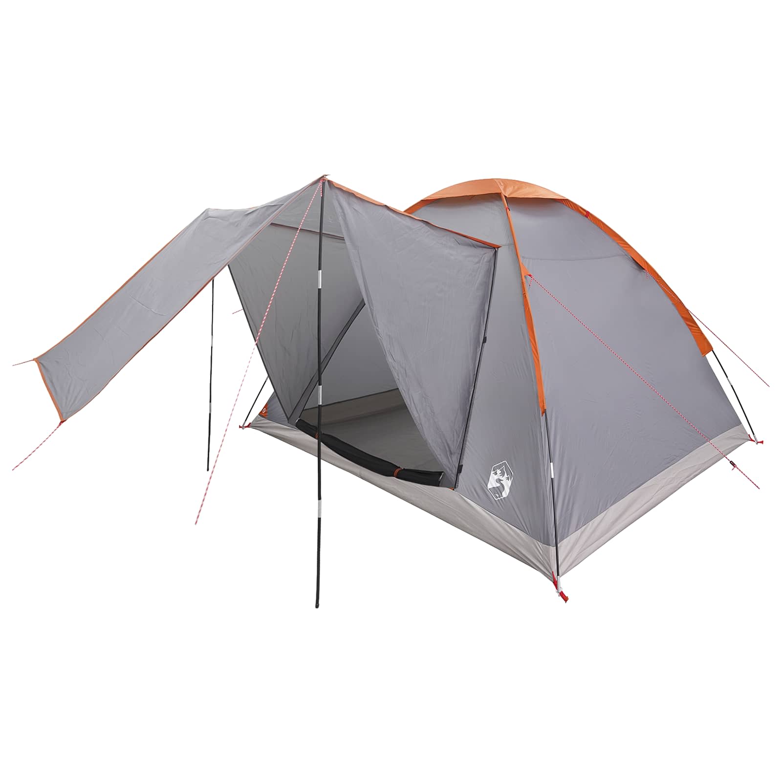 Kamperen tent Grijs en Oranje 4-persoons Polyester en staal
