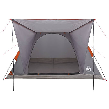 Kamperen tent Grijs en Oranje 4-persoons Polyester en staal