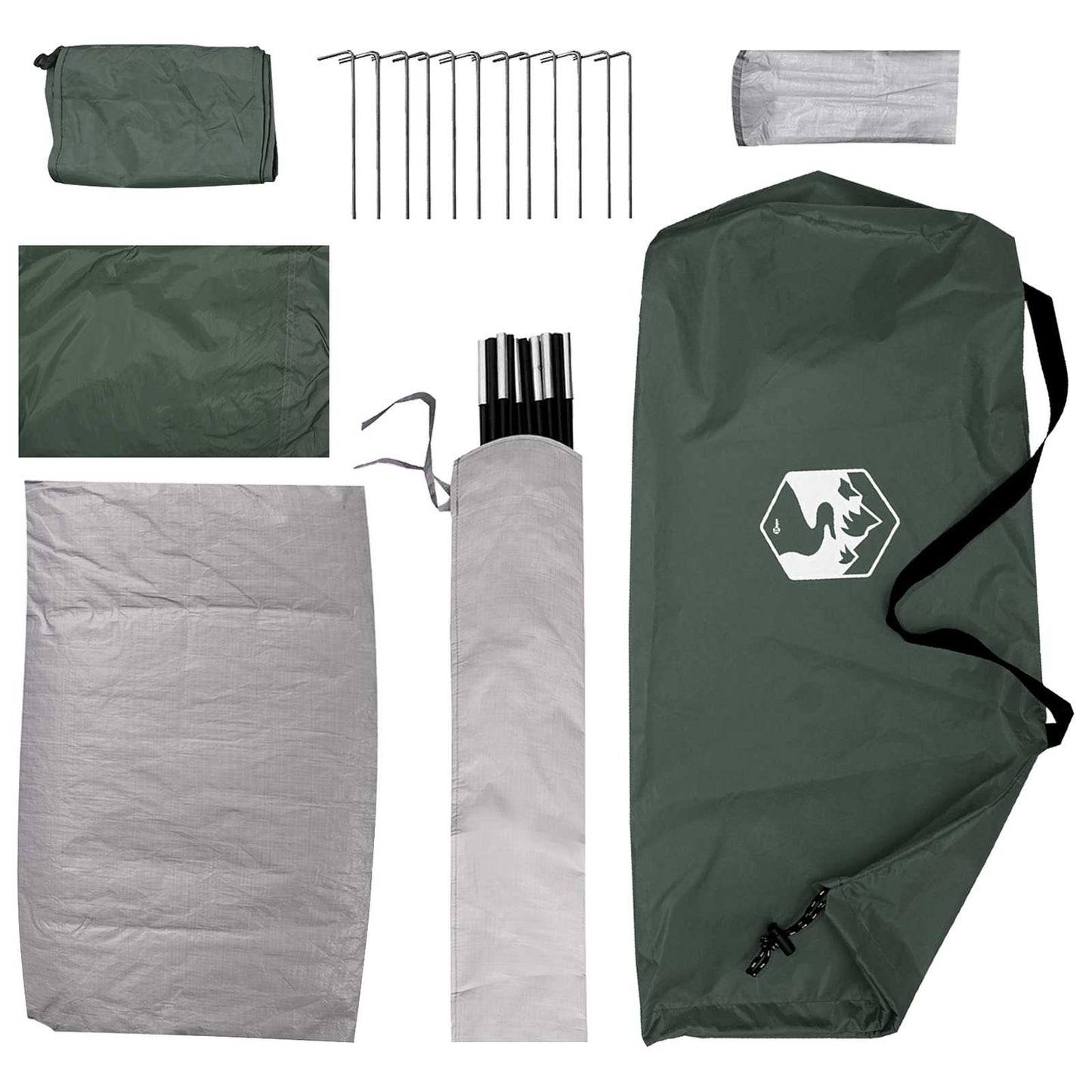 Kamperen tent Legergroen 275 x 215 x 125 cm Polyester en staal