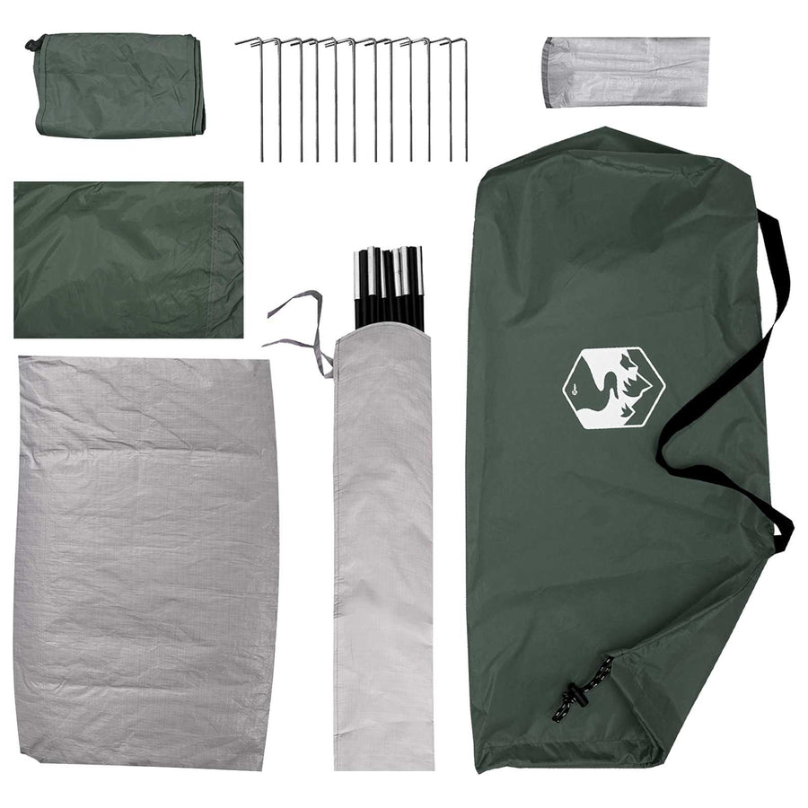Kamperen tent Legergroen 275 x 215 x 125 cm Polyester en staal