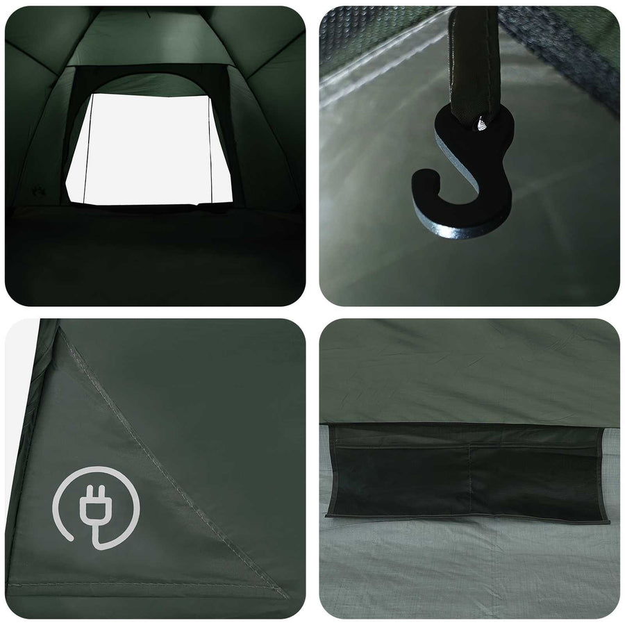 Kamperen tent Legergroen 275 x 215 x 125 cm Polyester en staal