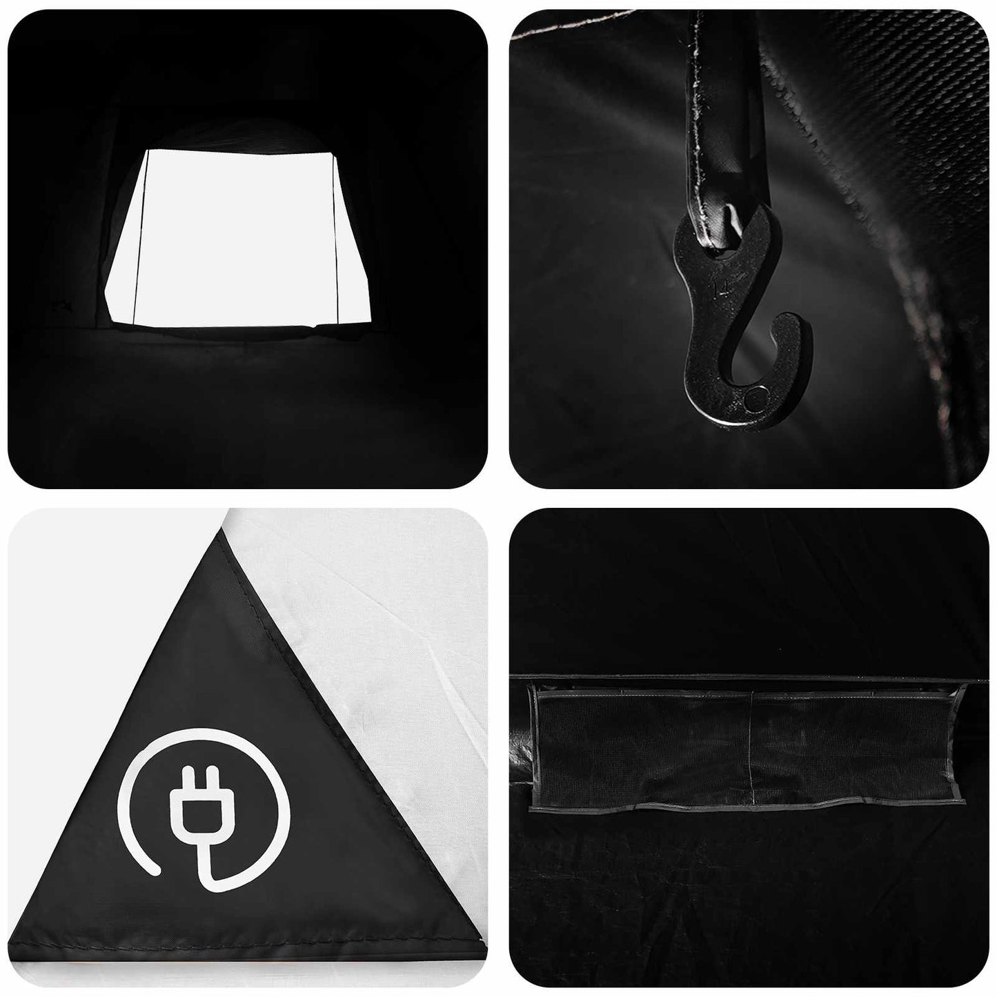 Kamperen tent met dak Wit Blackout 275 x 215 x 125 cm