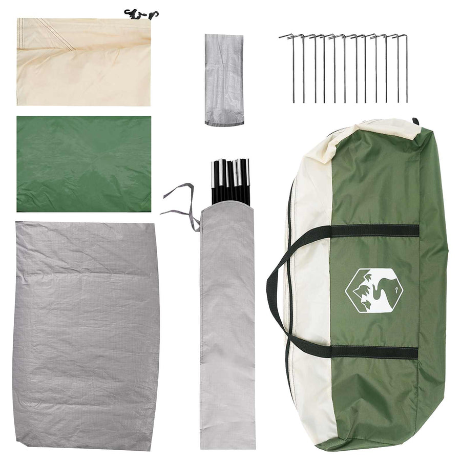 Kamperen tent met dak Groen 6-persoons Polyester en staal
