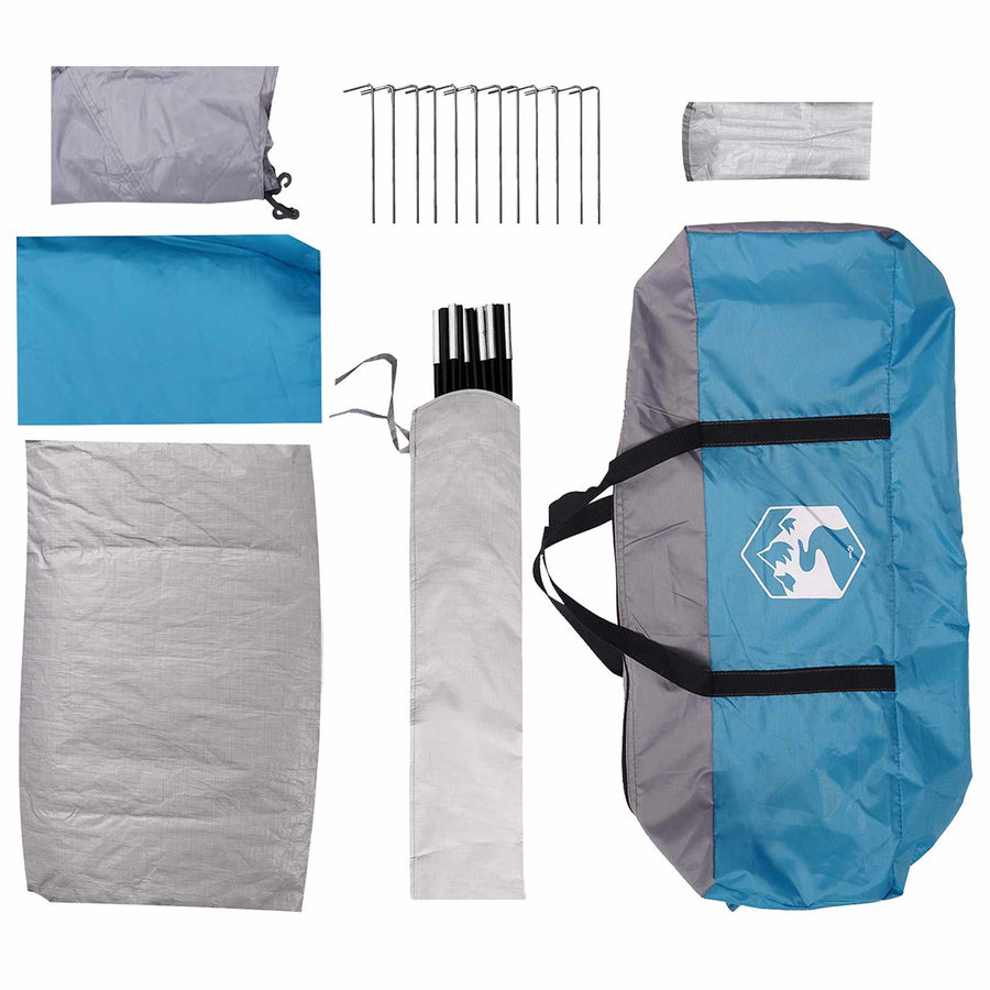 Kamperen tent met dak Blauw 6-persoons Polyester en staal