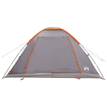 Kamperen tent Grijs en Oranje 6-persoons Polyester en staal
