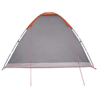 Kamperen tent Grijs en Oranje 6-persoons Polyester en staal