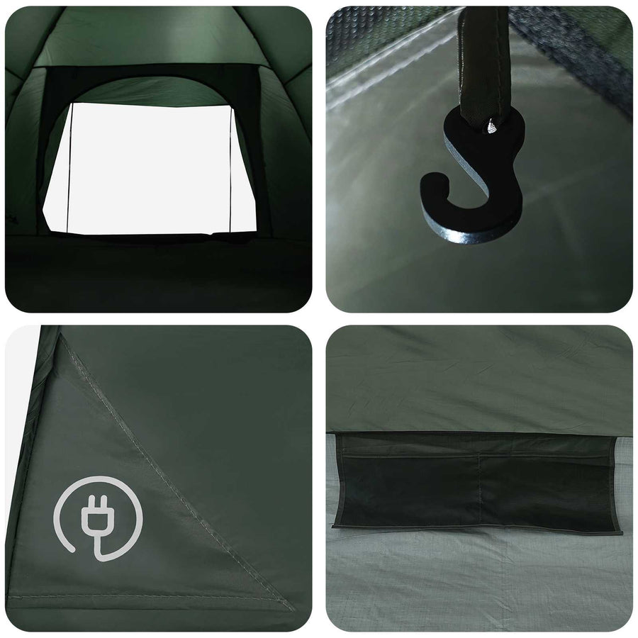 Kamperen tent Legergroen 335 x 275 x 180 cm Polyester en staal