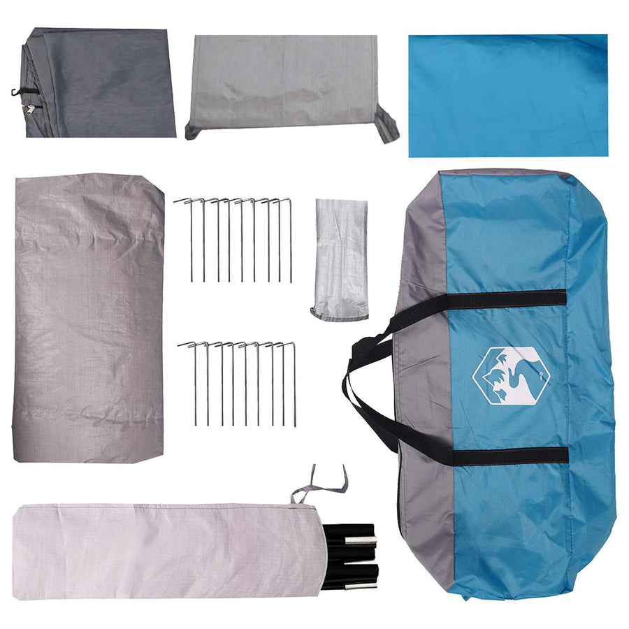 Tunneltent met dak Blauw 8-persoons Polyester en staal