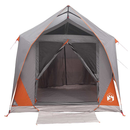 Tunneltent Grijs en Oranje 8-persoons Polyester en staal