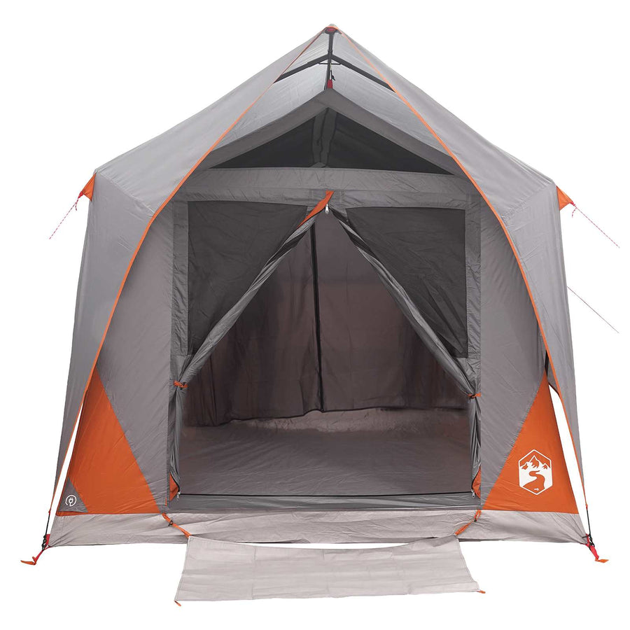 Tunneltent Grijs en Oranje 8-persoons Polyester en staal
