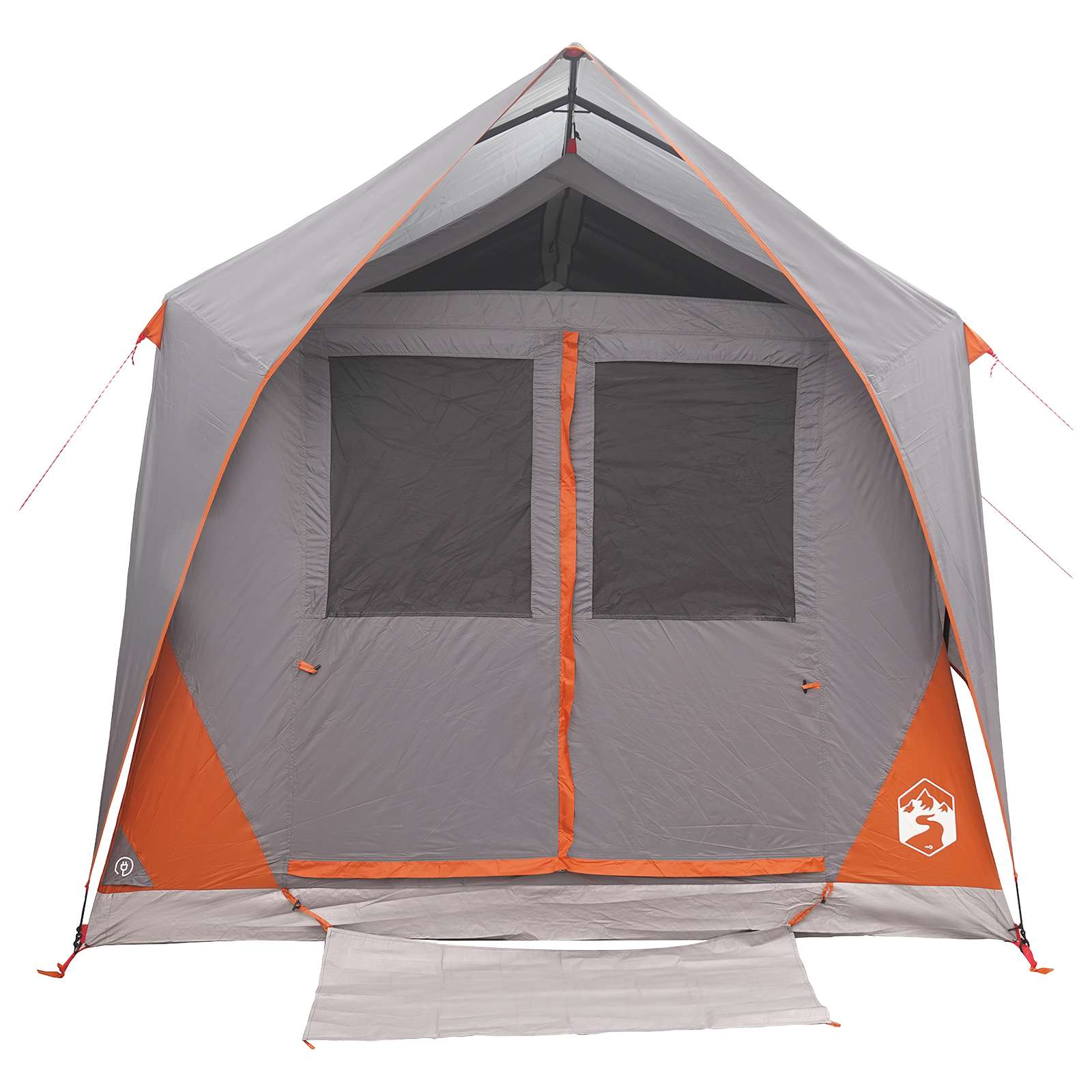 Tunneltent Grijs en Oranje 8-persoons Polyester en staal