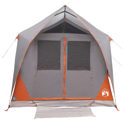 Tunneltent Grijs en Oranje 8-persoons Polyester en staal