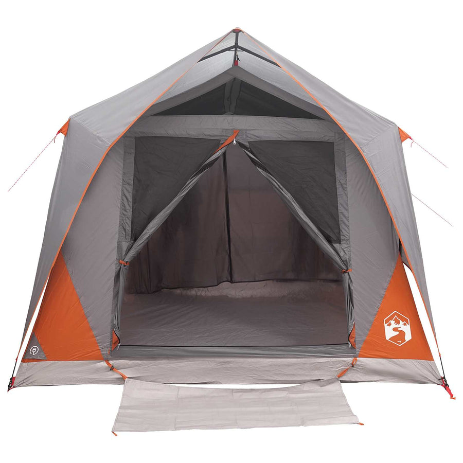 Tunneltent Grijs en Oranje 10-persoons Polyester en staal