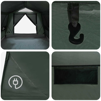 Tunneltent met dak Leger groen 10-persoons Polyester en staal