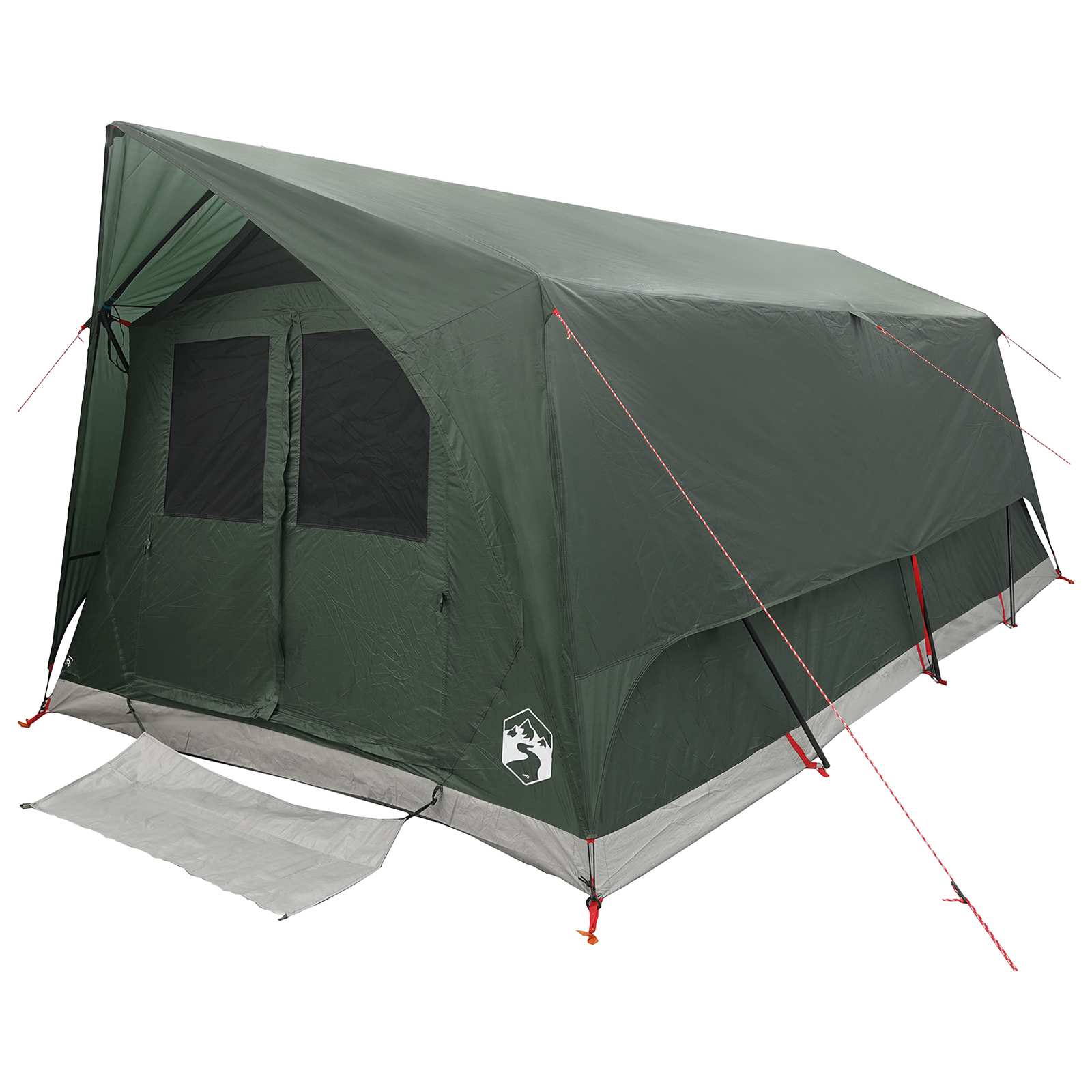 Tunneltent met dak Leger groen 10-persoons Polyester en staal