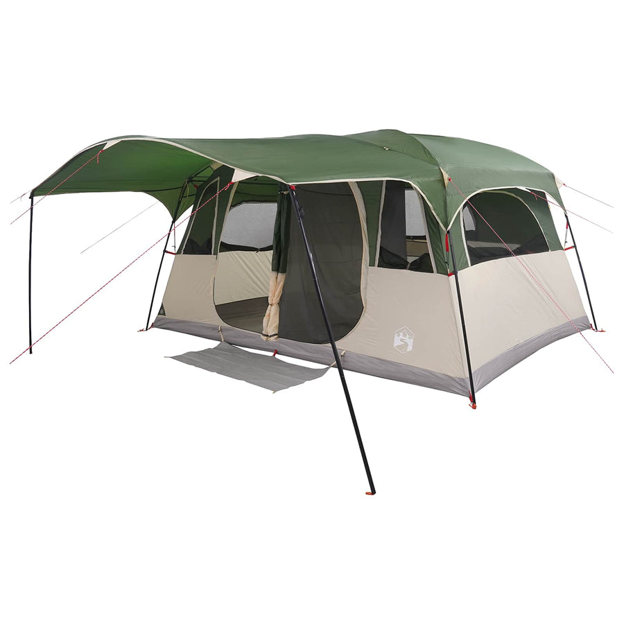 Tunneltent met dak Groen 366 x 244 x 198 cm Polyester en staal