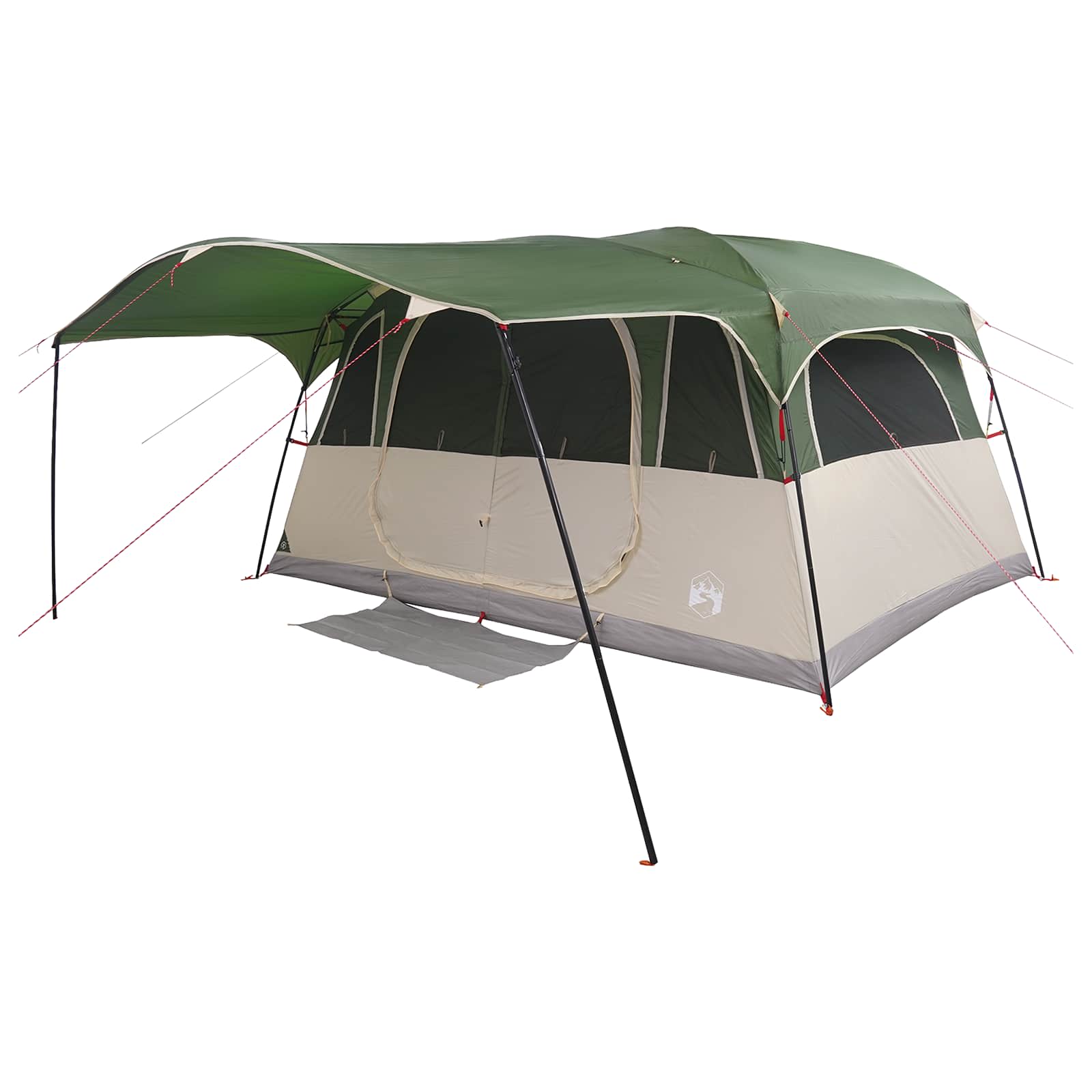 Tunneltent met dak Groen 366 x 244 x 198 cm Polyester en staal