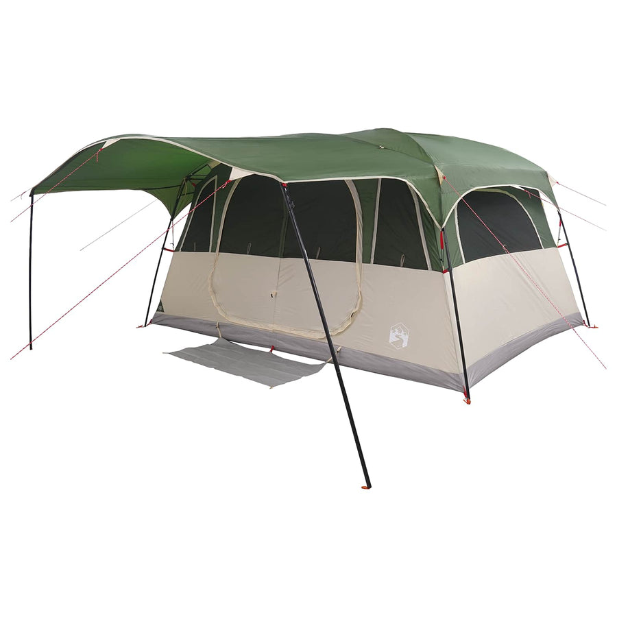 Tunneltent met dak Groen 366 x 244 x 198 cm Polyester en staal